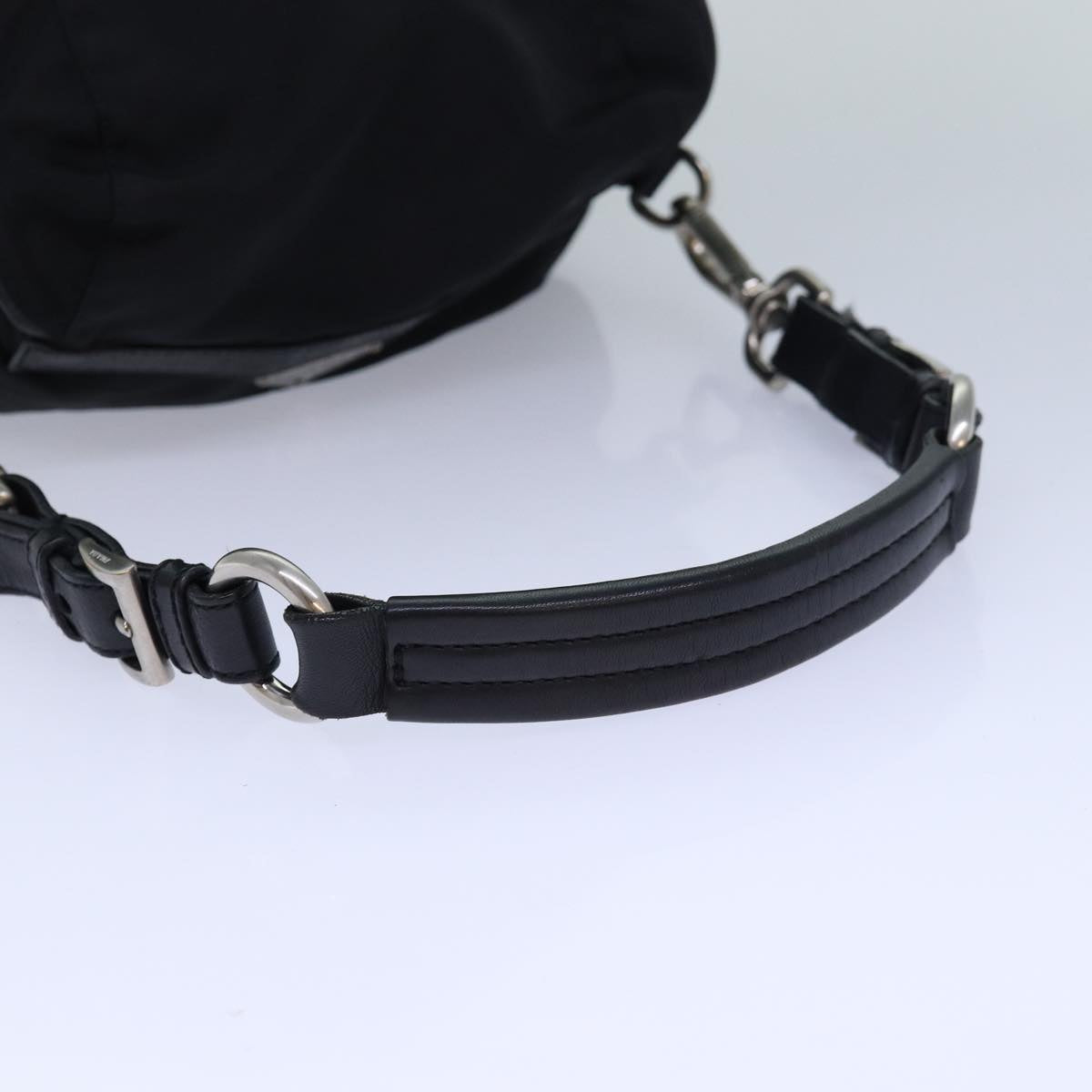 PRADA Backpack Nylon Black Silver Auth 85289V