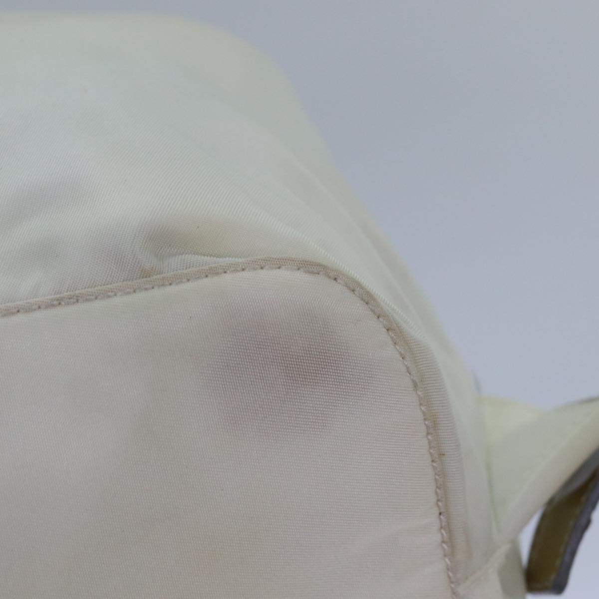 PRADA Backpack Nylon White Silver Auth 85291V