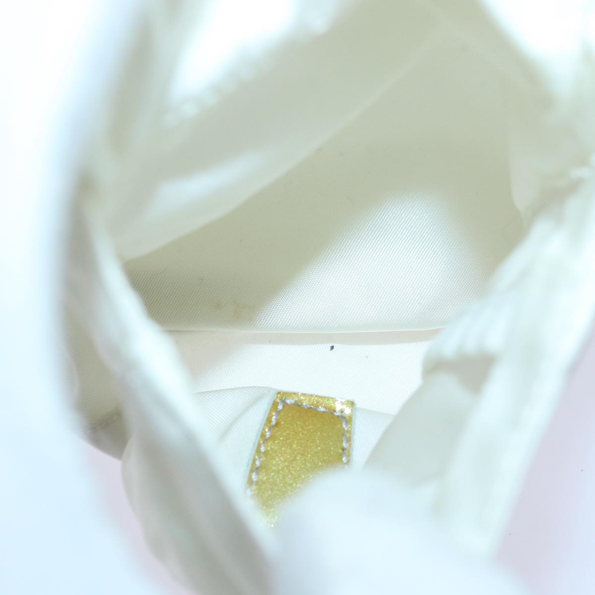 PRADA Backpack Nylon White Silver Auth 85291V