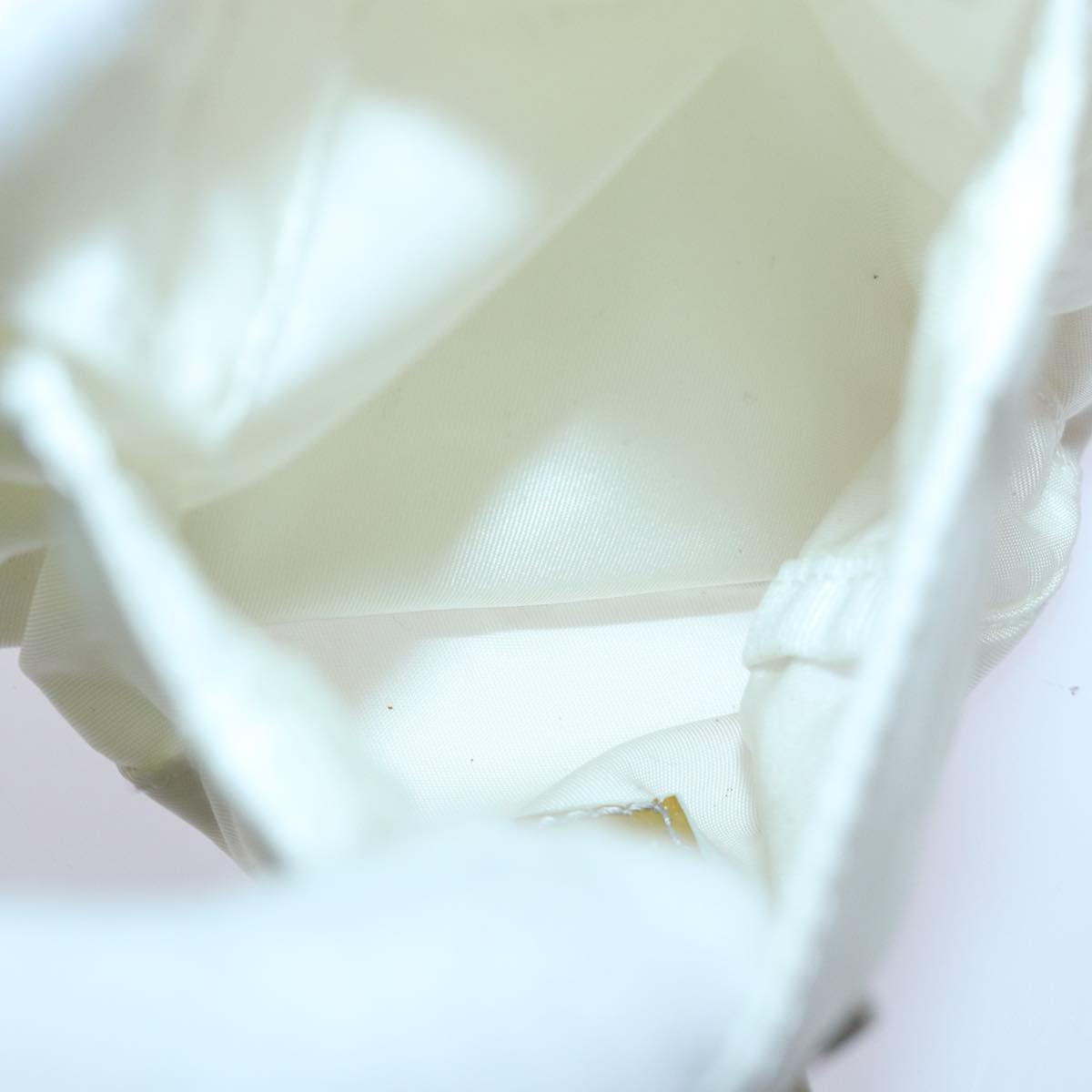 PRADA Backpack Nylon White Silver Auth 85291V