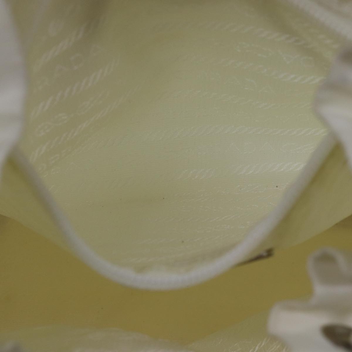 PRADA Backpack Nylon White Silver Auth 85291V