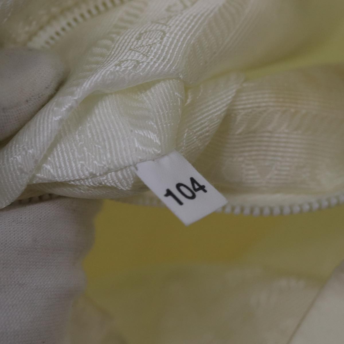 PRADA Backpack Nylon White Silver Auth 85291V