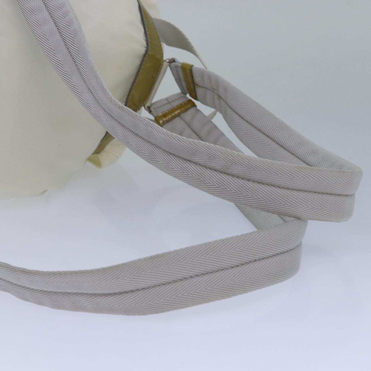 PRADA Backpack Nylon White Silver Auth 85291V