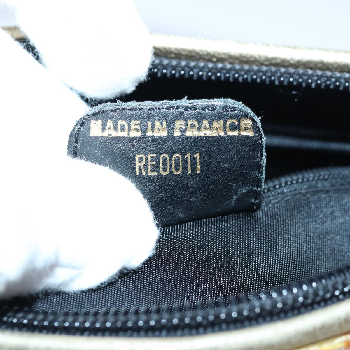 Christian Dior Hand Bag Canvas Blue Gold Auth 85438AM