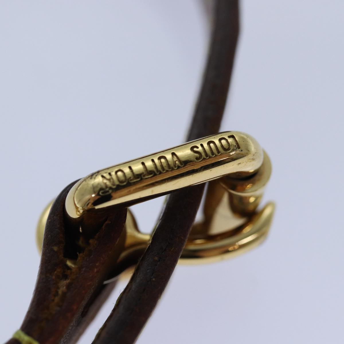 LOUIS VUITTON Adjustable Shoulder Strap Leather 31.1""""""""-36.6"""""""" Beige Auth 85487