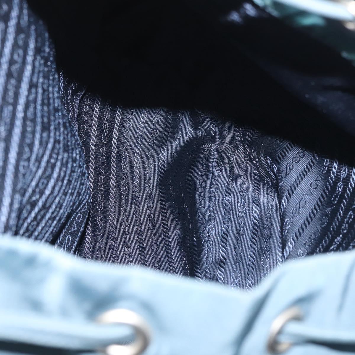 PRADA Backpack Nylon Blue Silver Auth 85634