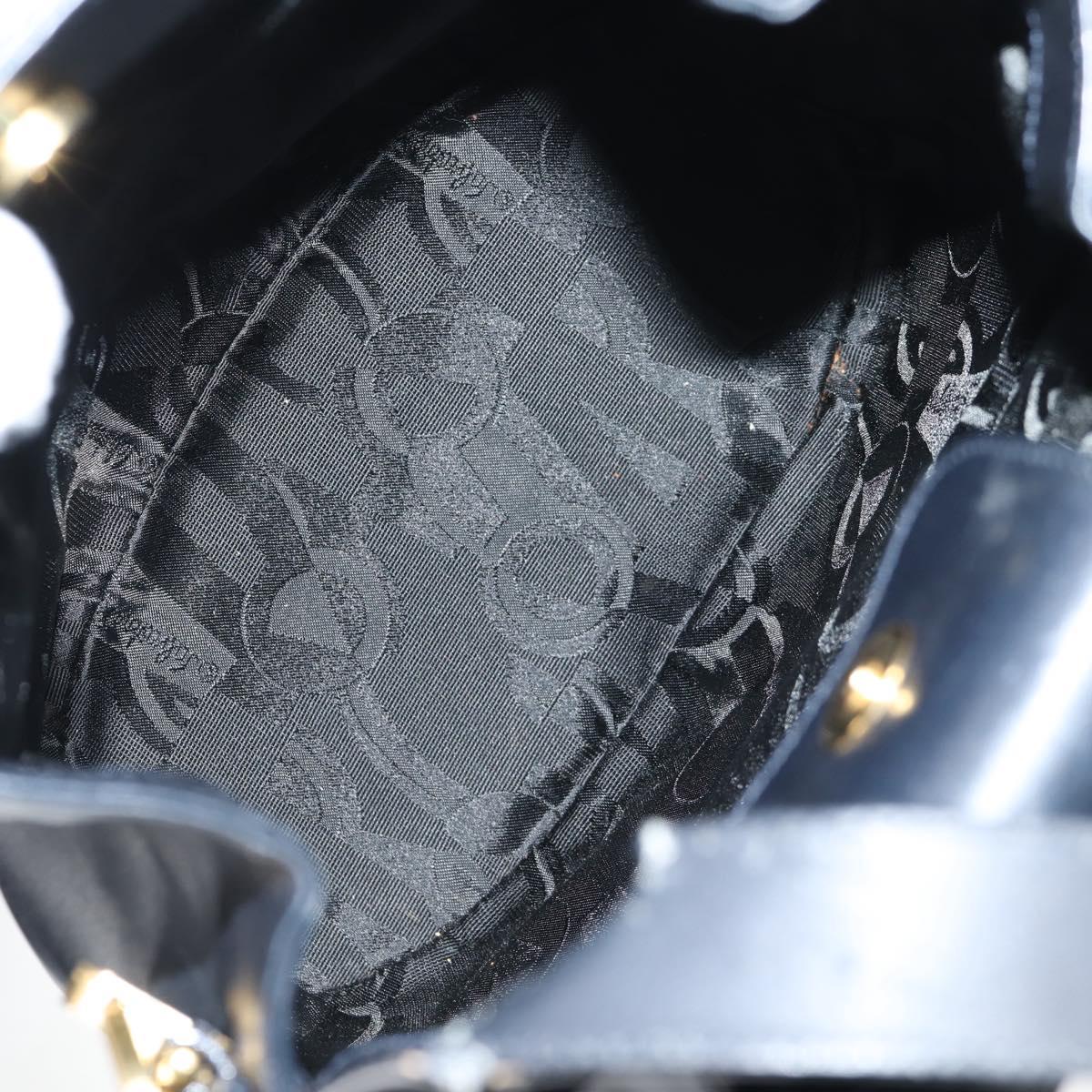 Salvatore Ferragamo Shoulder Bag Leather Gold Black Auth 85707