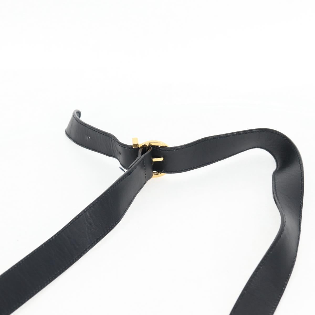 Salvatore Ferragamo Shoulder Bag Leather Gold Black Auth 85707