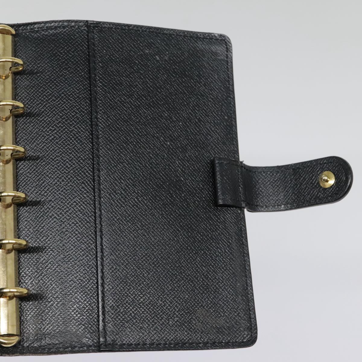 LOUIS VUITTON Epi Agenda PM Day Planner Cover Black R20052 LV Auth 85781