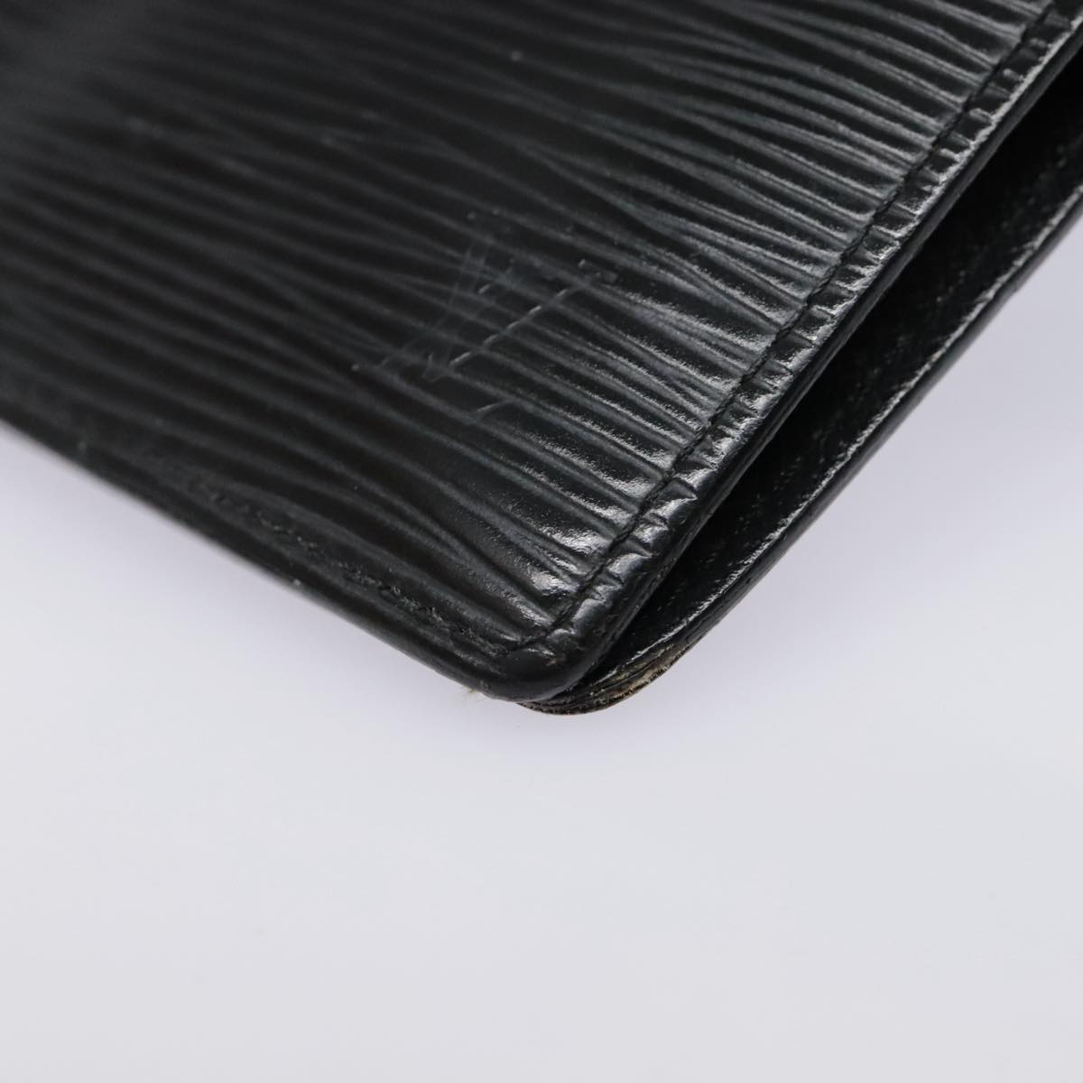 LOUIS VUITTON Epi Agenda PM Day Planner Cover Black R20052 LV Auth 85781