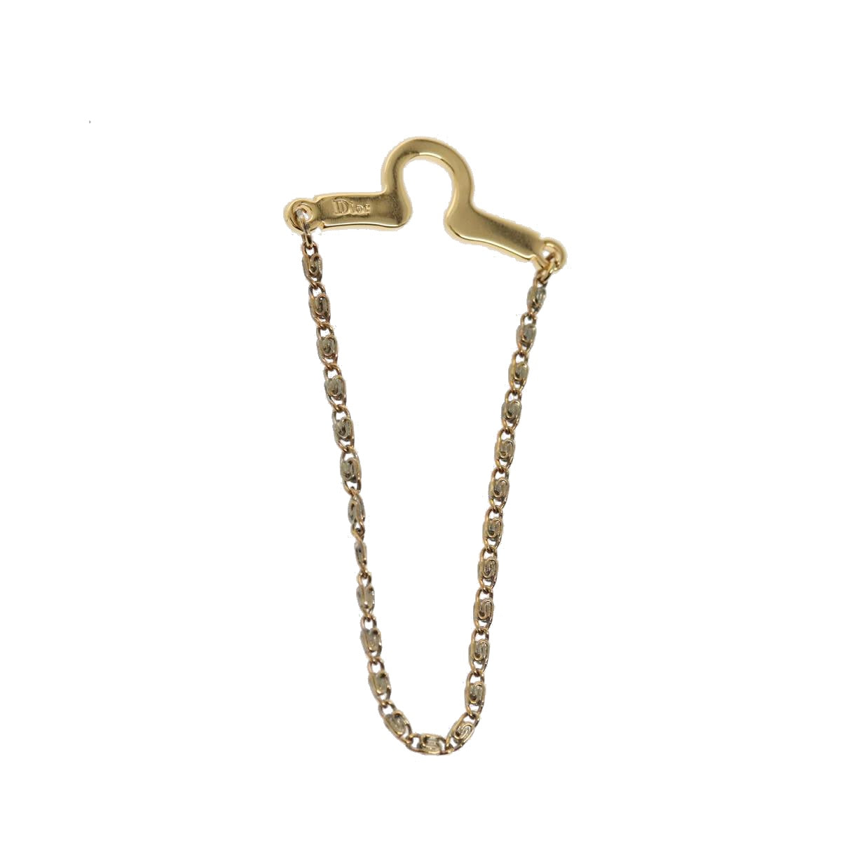 Christian Dior Necktie Chain metal Gold Tone Auth 85891
