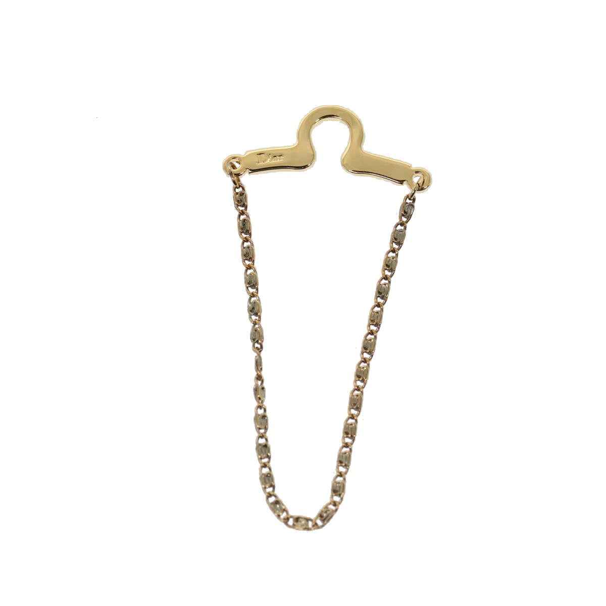 Christian Dior Necktie Chain metal Gold Tone Auth 85891