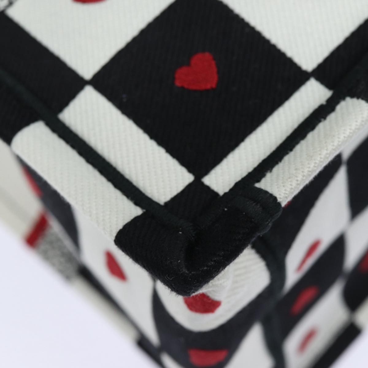 Christian Dior Dior Amour Book Tote Tote Bag Canvas Black White Auth 85927AM