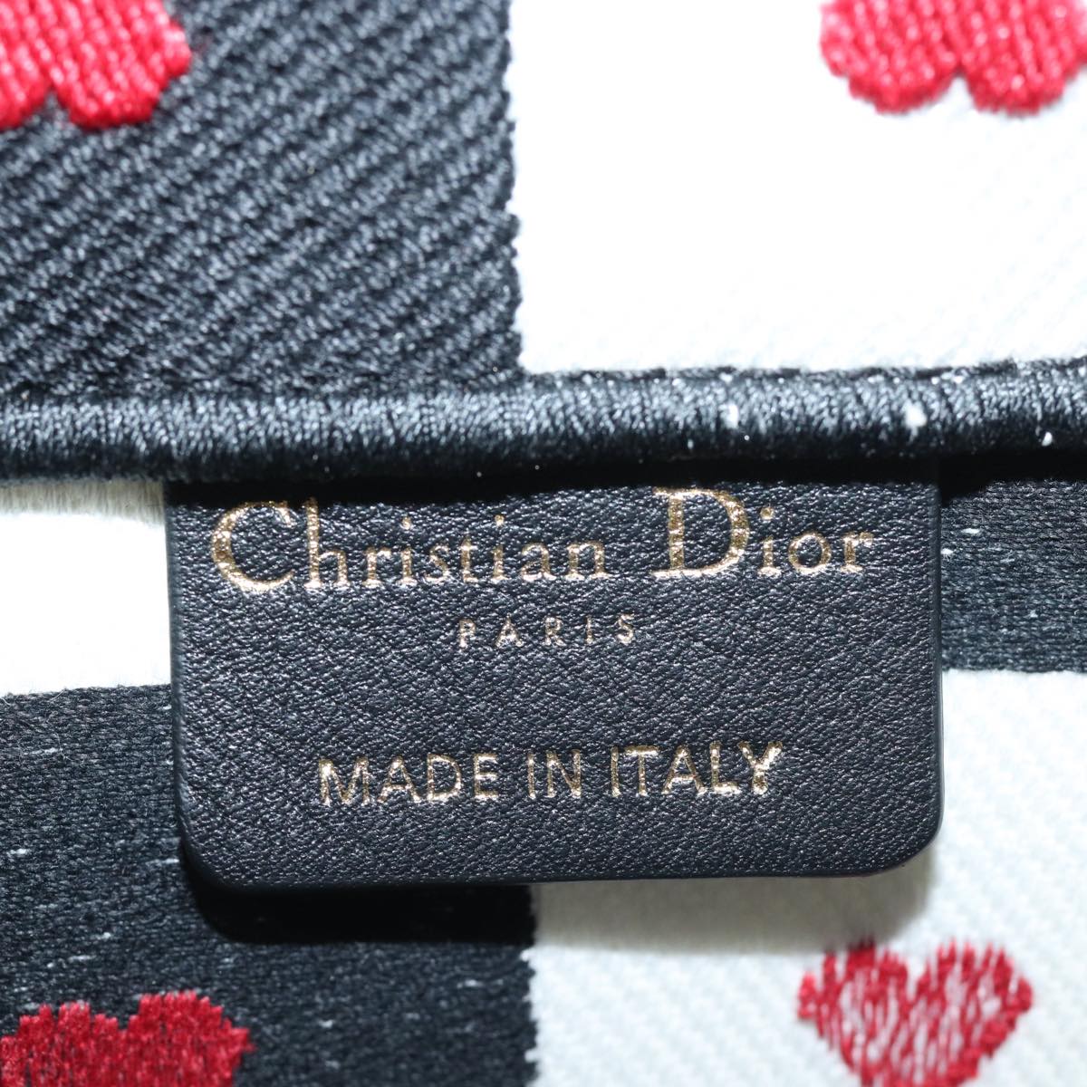 Christian Dior Dior Amour Book Tote Tote Bag Canvas Black White Auth 85927AM