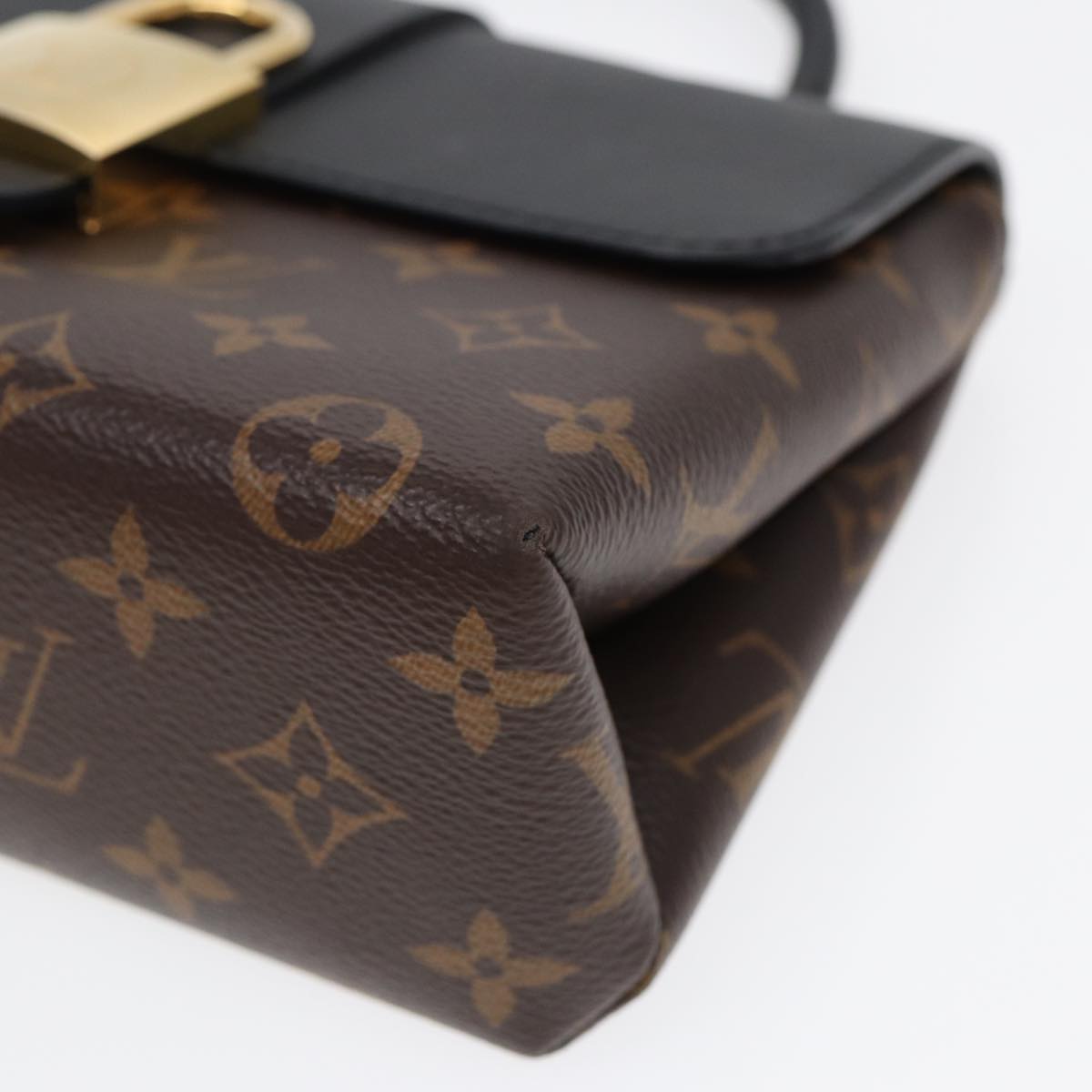 LOUIS VUITTON Monogram Rocky BB Hand Bag 2way Black M44141 LV Auth 85942A