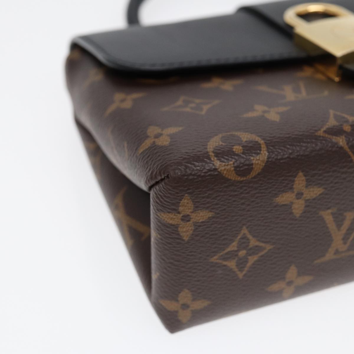 LOUIS VUITTON Monogram Rocky BB Hand Bag 2way Black M44141 LV Auth 85942A