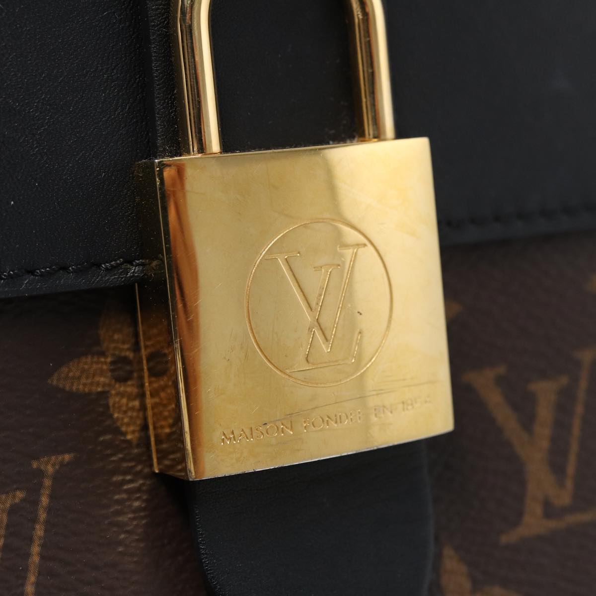 LOUIS VUITTON Monogram Rocky BB Hand Bag 2way Black M44141 LV Auth 85942A