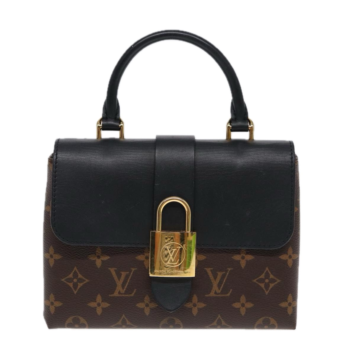 LOUIS VUITTON Monogram Rocky BB Hand Bag 2way Black M44141 LV Auth 85942A