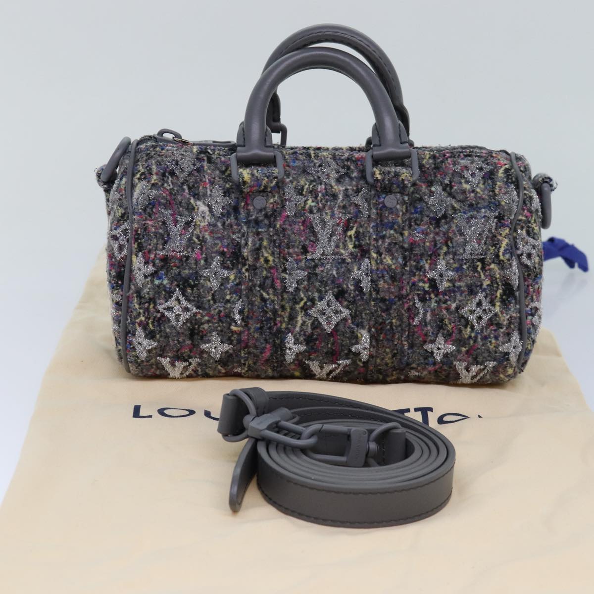LOUIS VUITTON Monogram Felt Keepall XS Hand Bag Gray M80821 LV Auth 86001SM