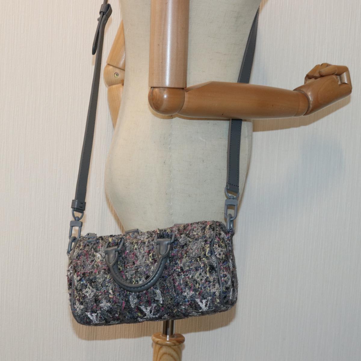 LOUIS VUITTON Monogram Felt Keepall XS Hand Bag Gray M80821 LV Auth 86001SM