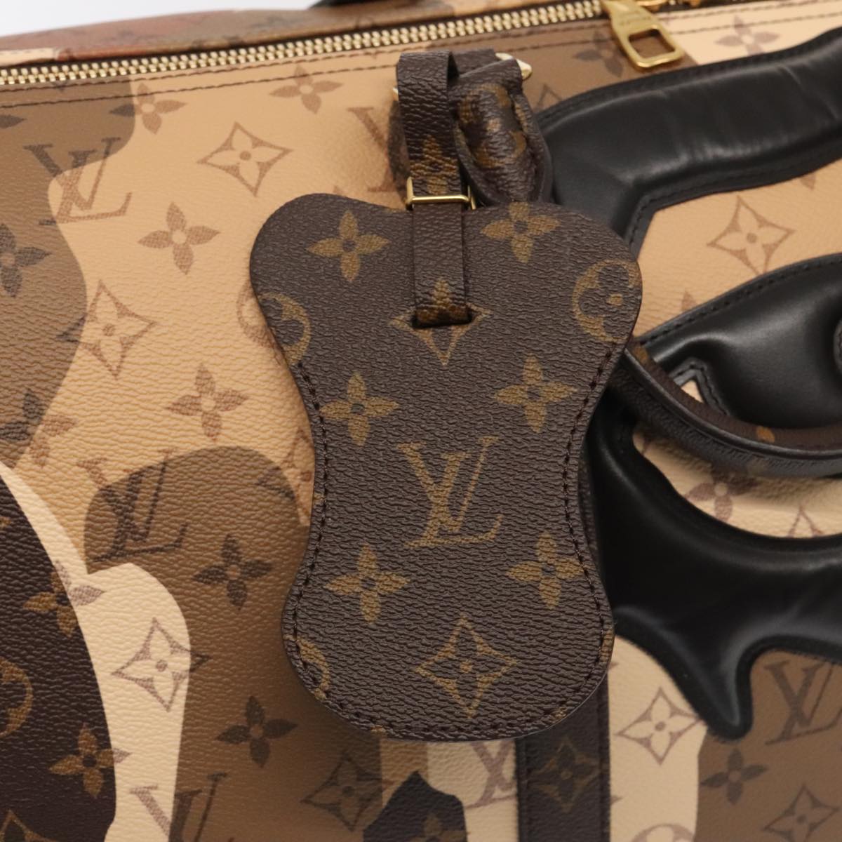 LOUIS VUITTON LV Portrait Keepall Bandouliere 55 Bag Brown M46677 Auth 86022SM