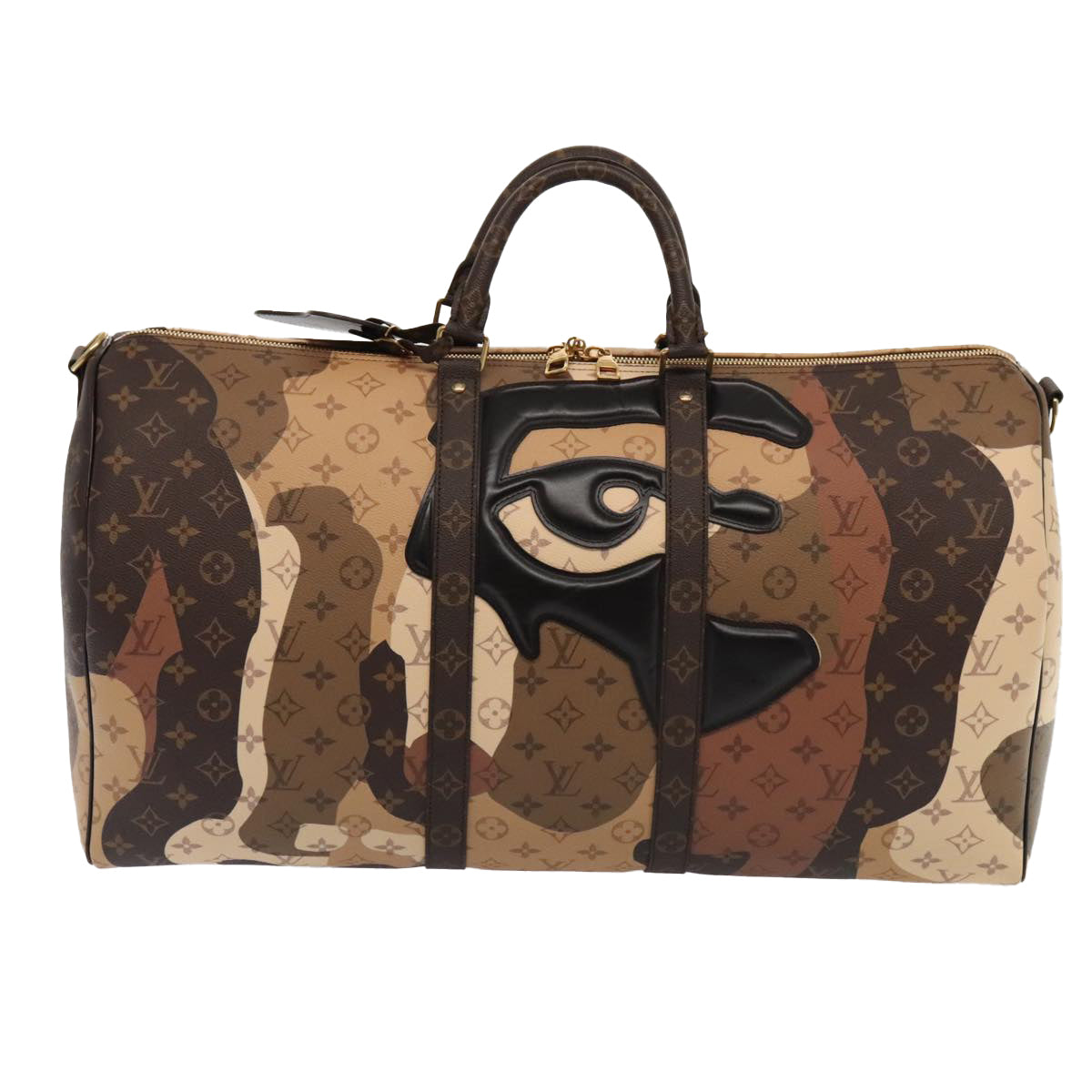 LOUIS VUITTON LV Portrait Keepall Bandouliere 55 Bag Brown M46677 Auth 86022SM