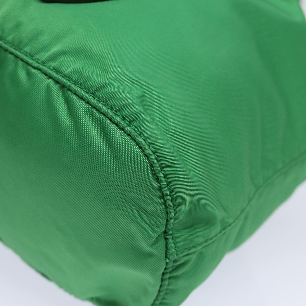 PRADA Drawstring Pouch Nylon Green Silver Auth 86300V
