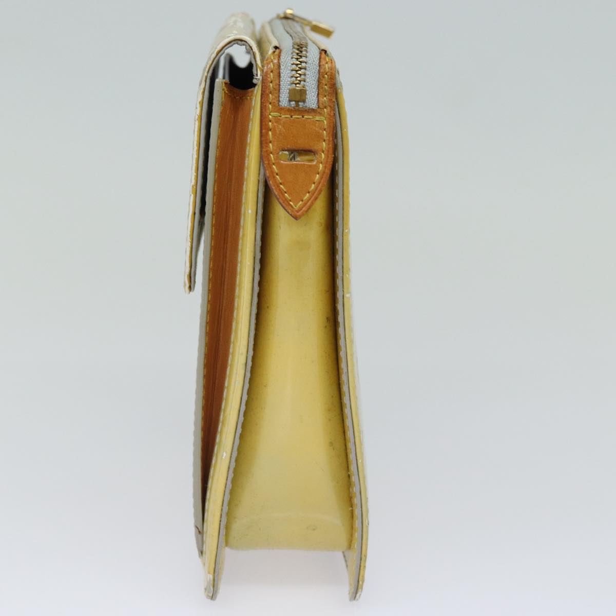 LOUIS VUITTON Monogram Vernis Motto Accessory Pouch Gris M91030 LV Auth 86327