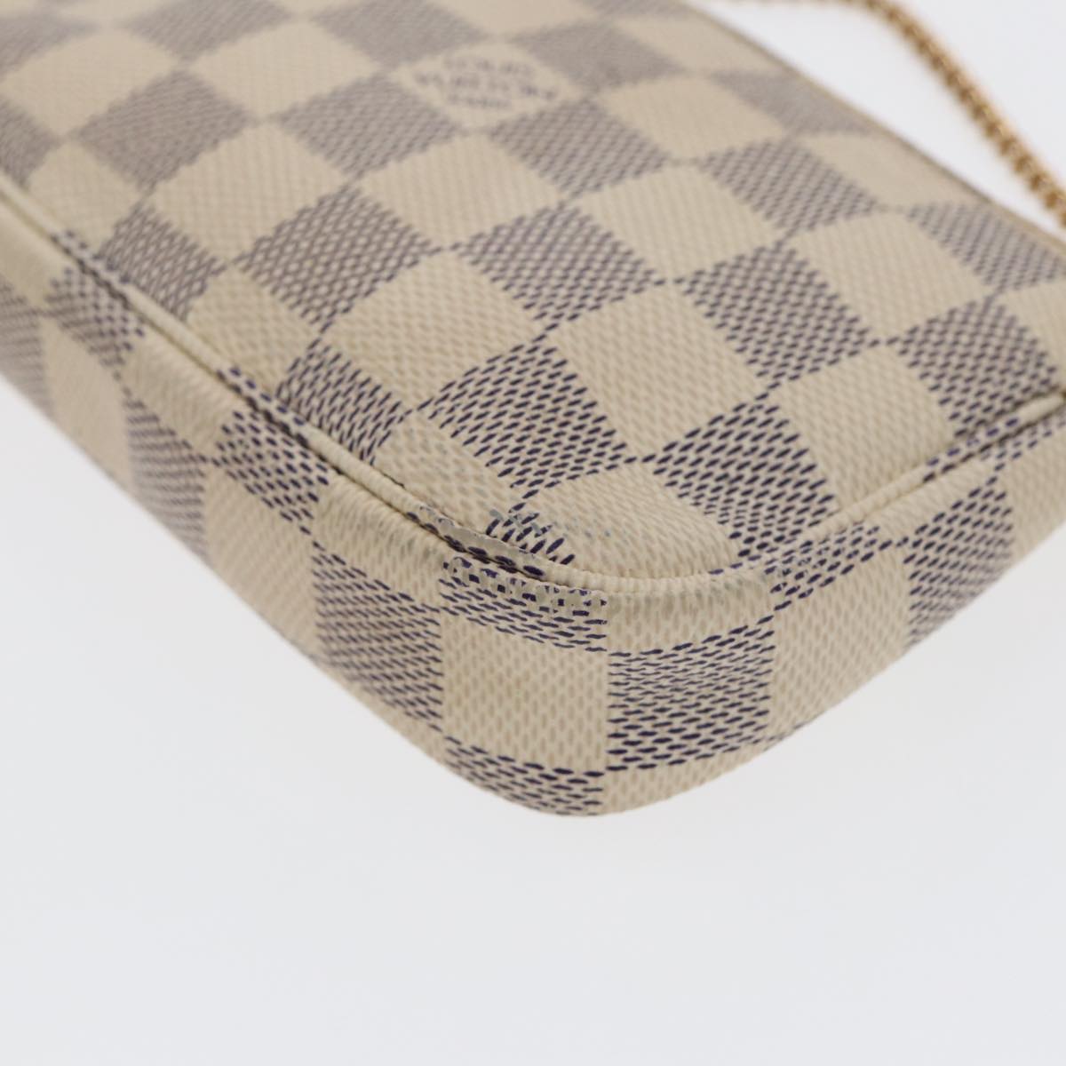 LOUIS VUITTON Damier Azur Mini Pochette Accessoires Pouch N63005 LV Auth 86634