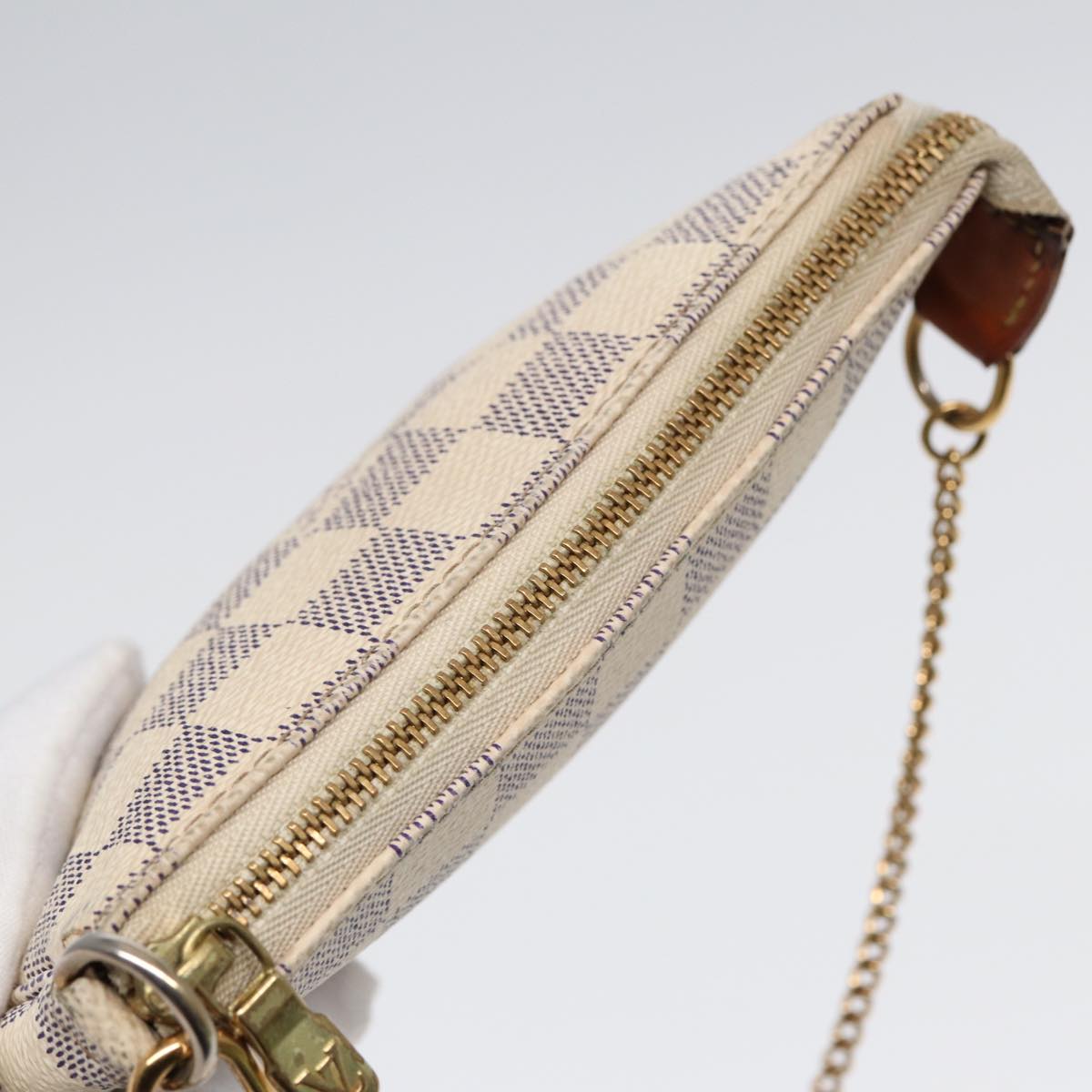 LOUIS VUITTON Damier Azur Mini Pochette Accessoires Pouch N63005 LV Auth 86634