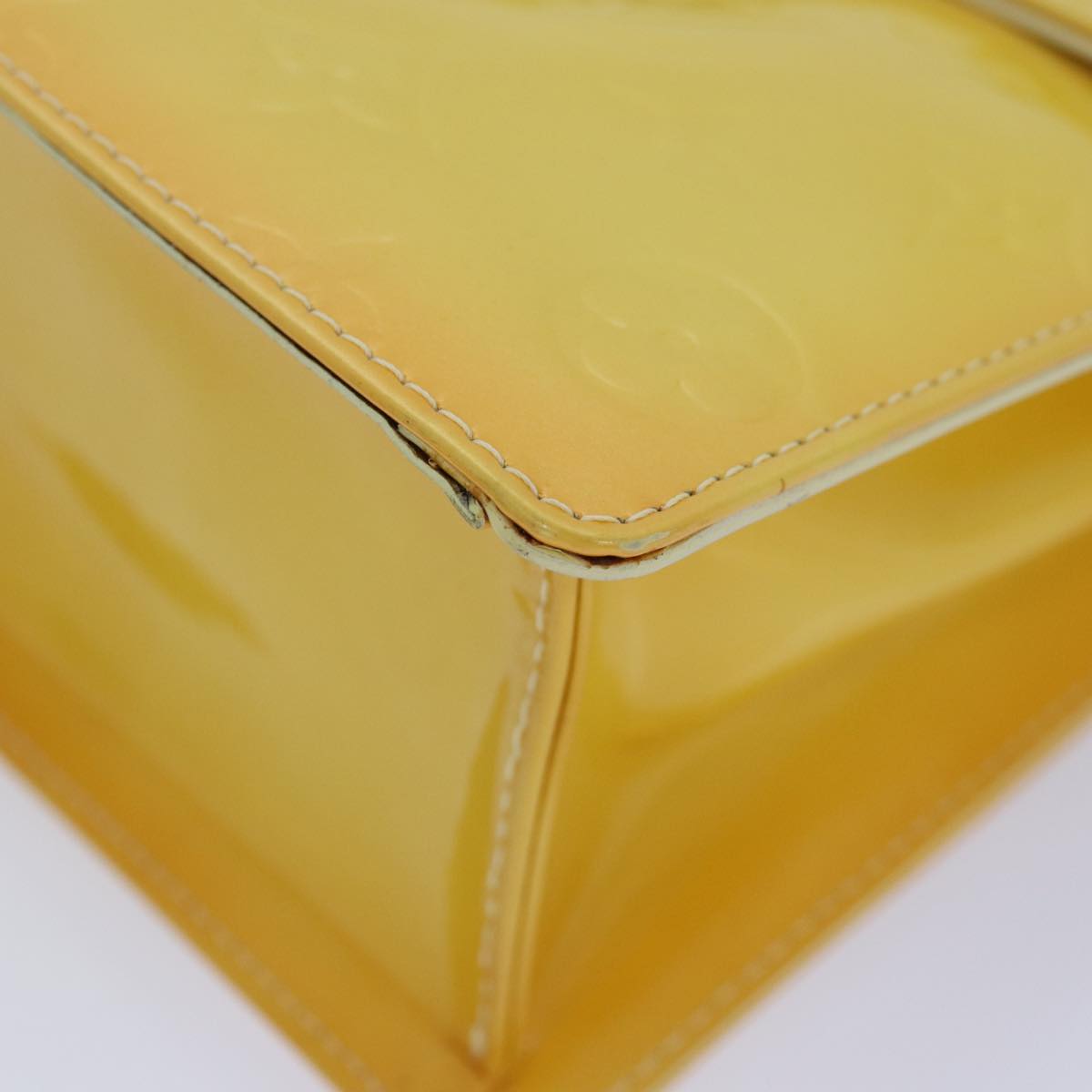 LOUIS VUITTON Monogram Vernis Spring Street Bag Lime Yellow M91068 Auth 86715