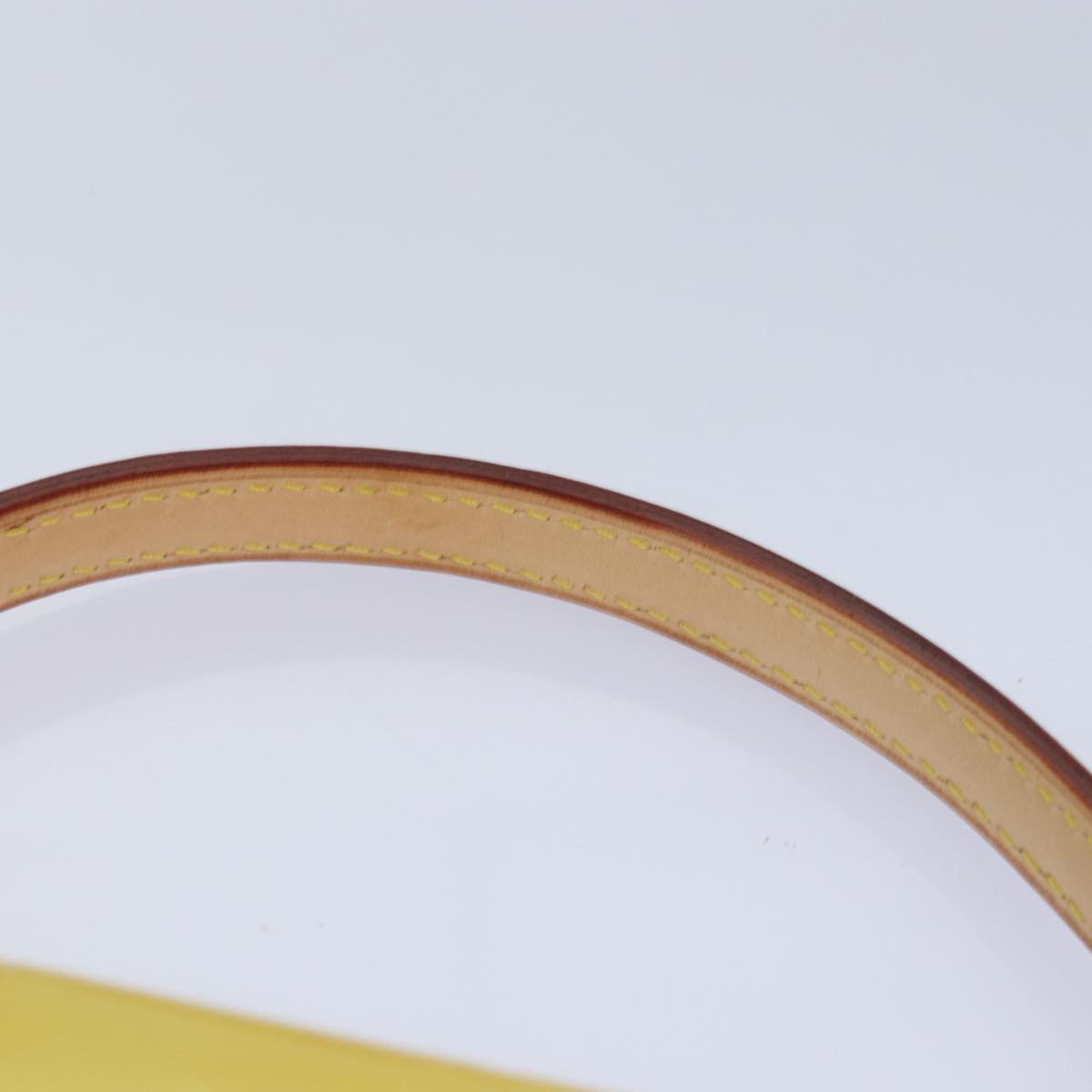 LOUIS VUITTON Monogram Vernis Spring Street Bag Lime Yellow M91068 Auth 86715