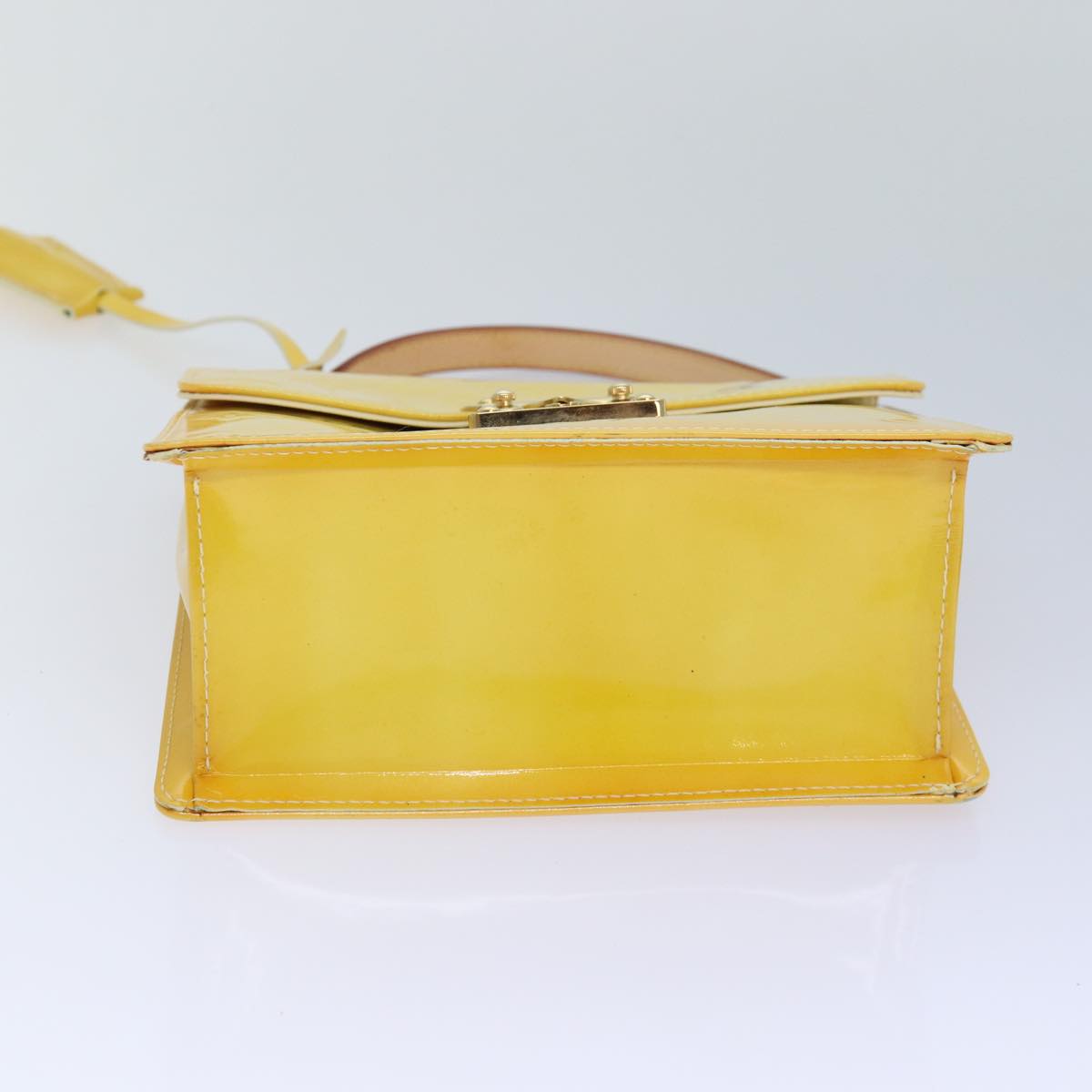 LOUIS VUITTON Monogram Vernis Spring Street Bag Lime Yellow M91068 Auth 86715