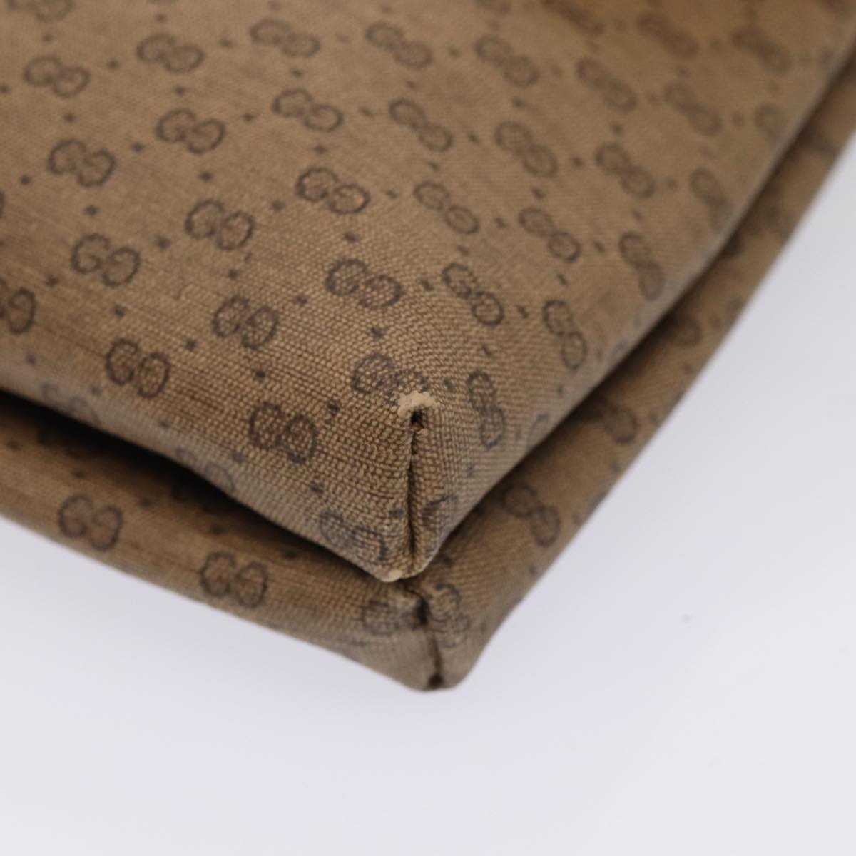 GUCCI Micro GG Supreme Shoulder Bag PVC Beige Gold 49 007 5548 Auth 87020