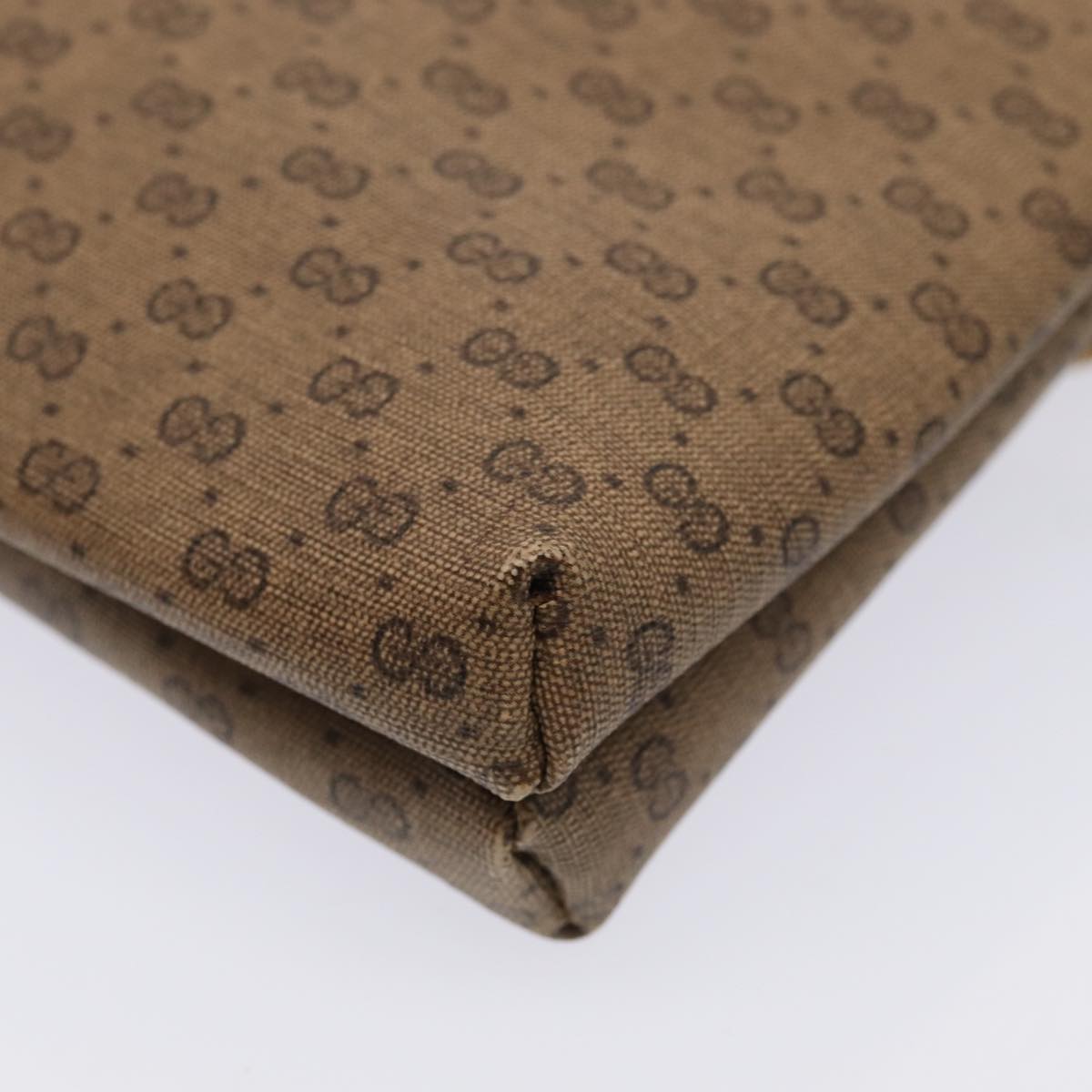 GUCCI Micro GG Supreme Shoulder Bag PVC Beige Gold 49 007 5548 Auth 87020