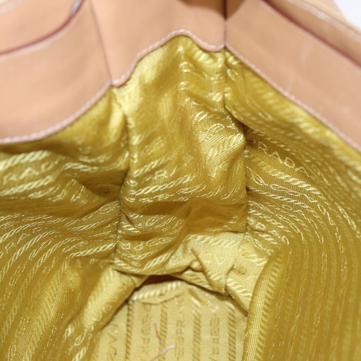 PRADA Shoulder Bag Nylon Yellow Auth 87348