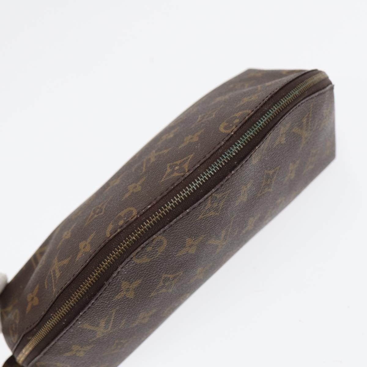 LOUIS VUITTON Monogram Trousse Demi Ronde Cosmetic Pouch M47520 LV Auth 87465