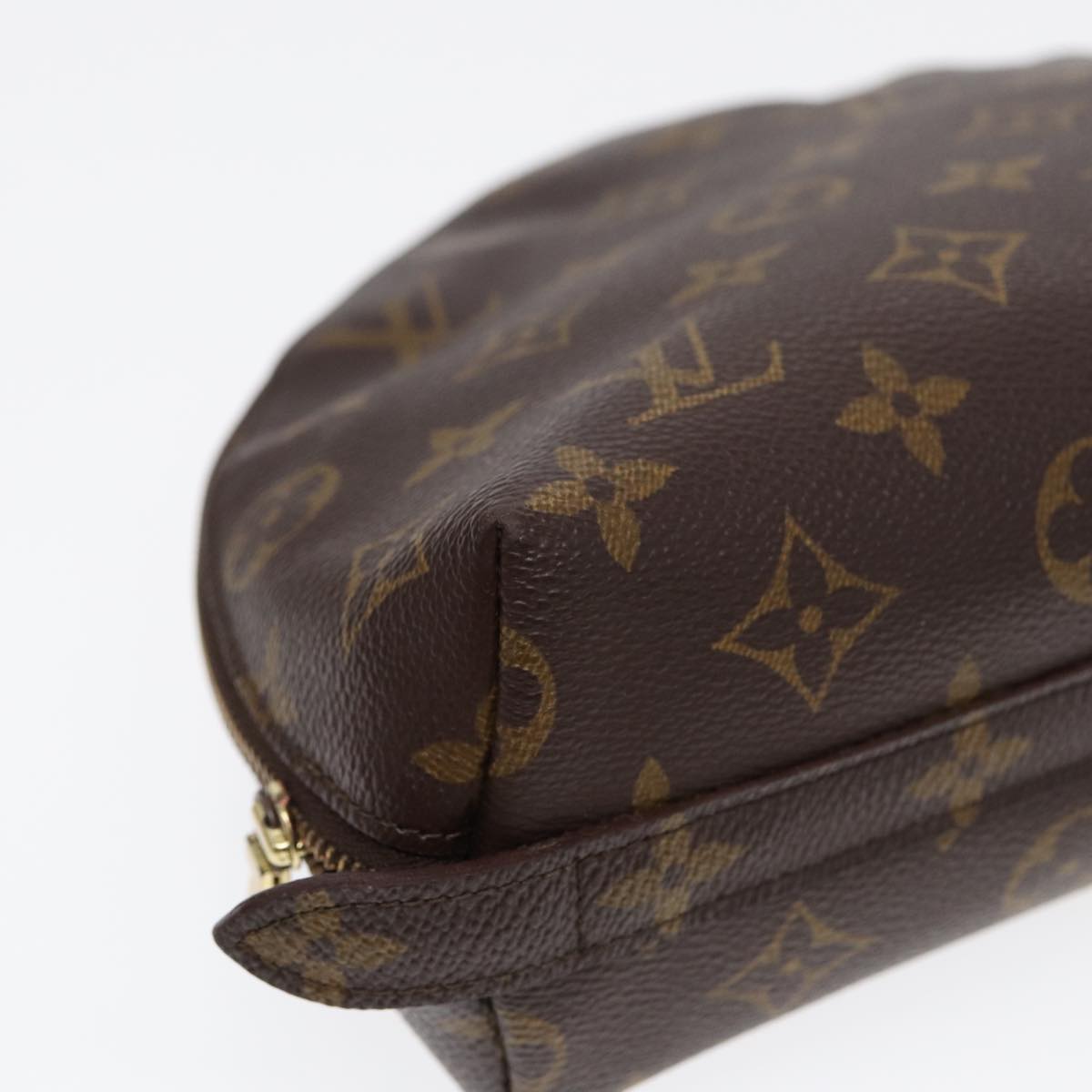 LOUIS VUITTON Monogram Trousse Demi Ronde Cosmetic Pouch M47520 LV Auth 87547