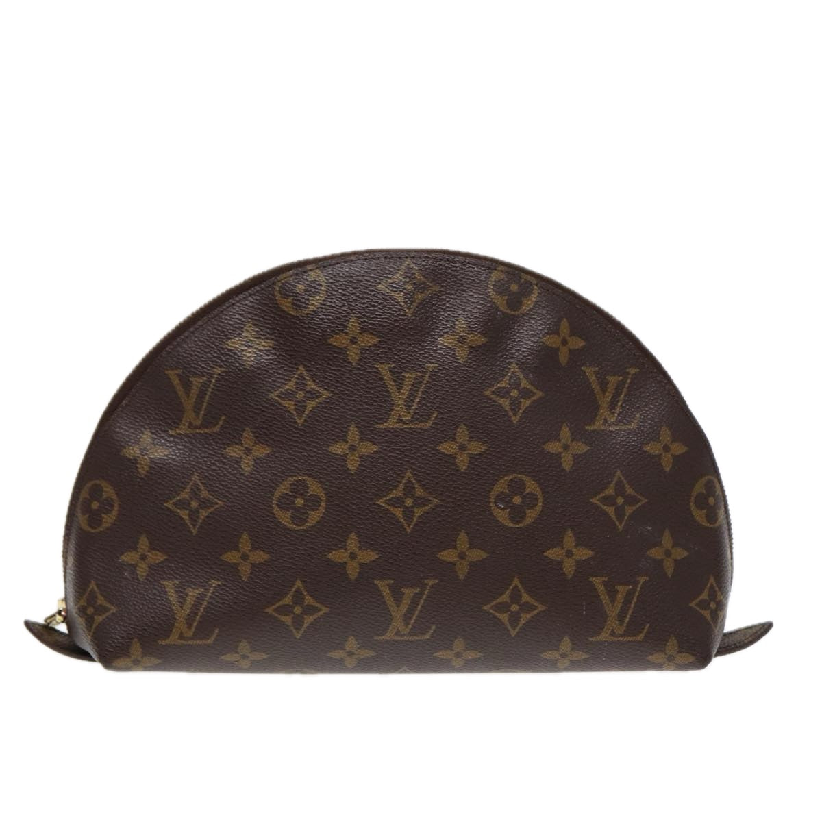 LOUIS VUITTON Monogram Trousse Demi Ronde Cosmetic Pouch M47520 LV Auth 87547