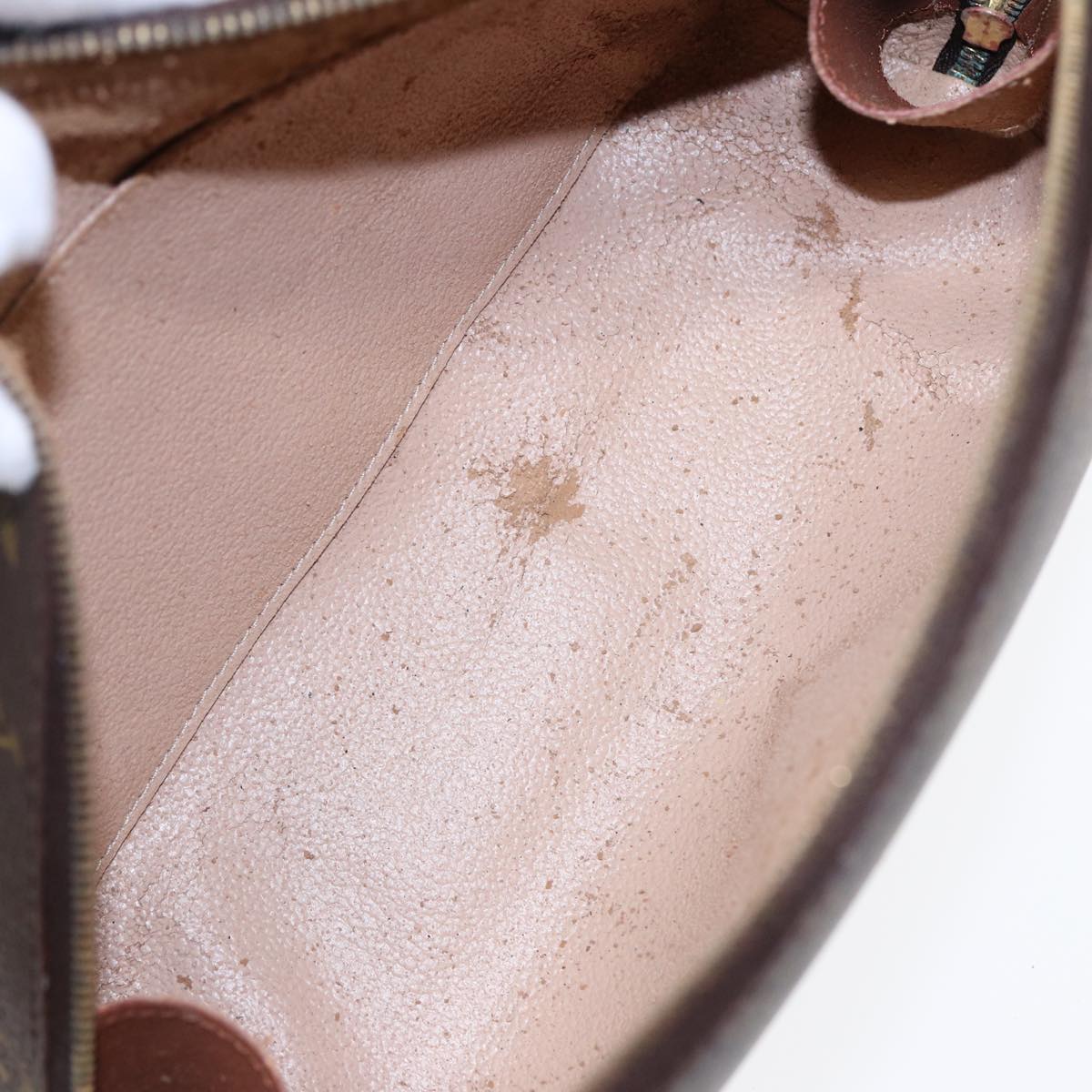 LOUIS VUITTON Monogram Trousse Demi Ronde Cosmetic Pouch M47520 LV Auth 87600