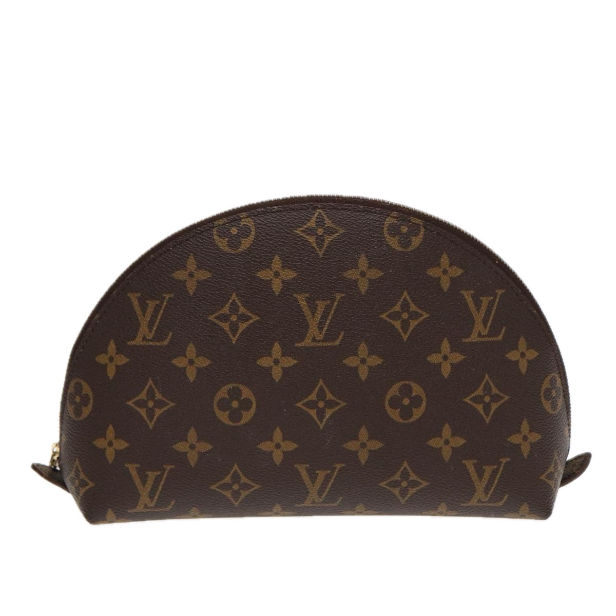 LOUIS VUITTON Monogram Trousse Demi Ronde Cosmetic Pouch M47520 LV Auth 87600