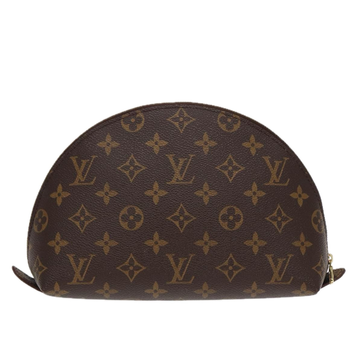 LOUIS VUITTON Monogram Trousse Demi Ronde Cosmetic Pouch M47520 LV Auth 87600