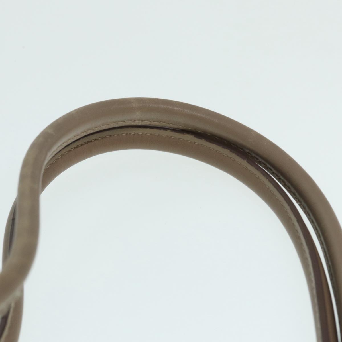 Salvatore Ferragamo Gancini Shoulder Bag Leather Beige Gold Auth 87768