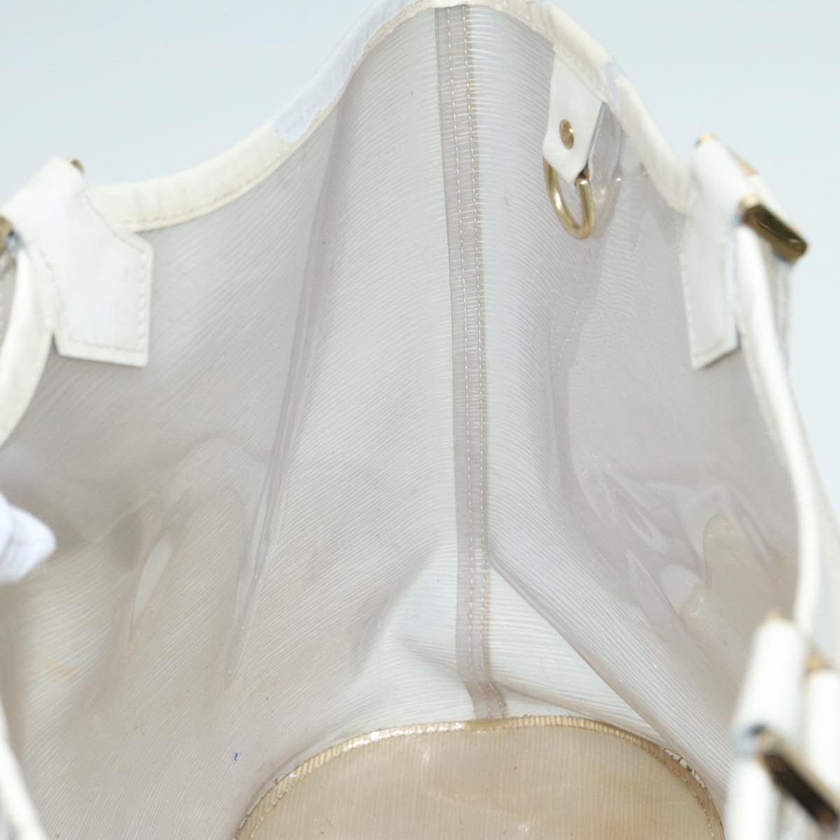 LOUIS VUITTON Epi Plage Lagoon Bay Tote Bag White Clear M92151 LV Auth 87892