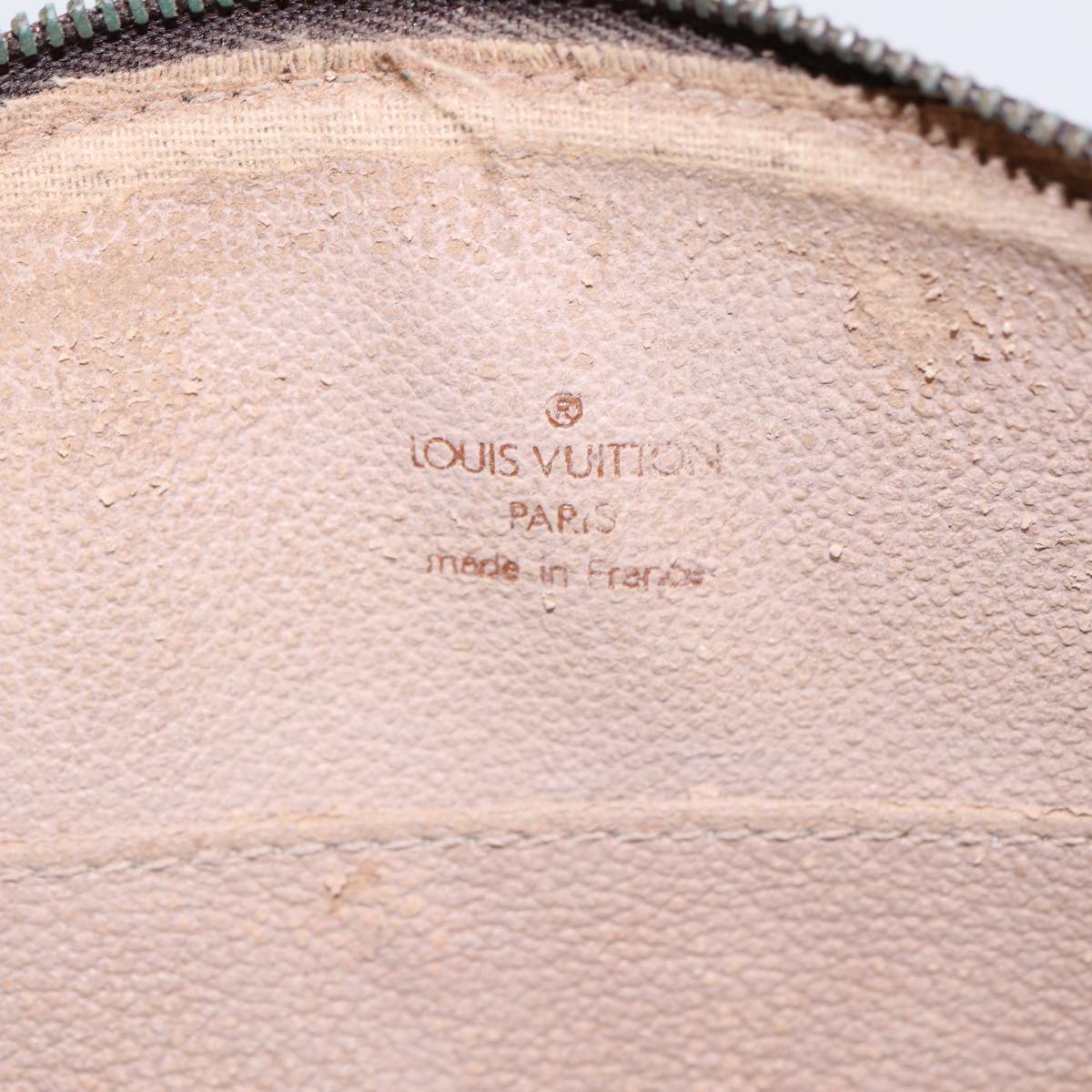 LOUIS VUITTON Monogram Trousse Demi Ronde Cosmetic Pouch M47520 LV Auth 88042