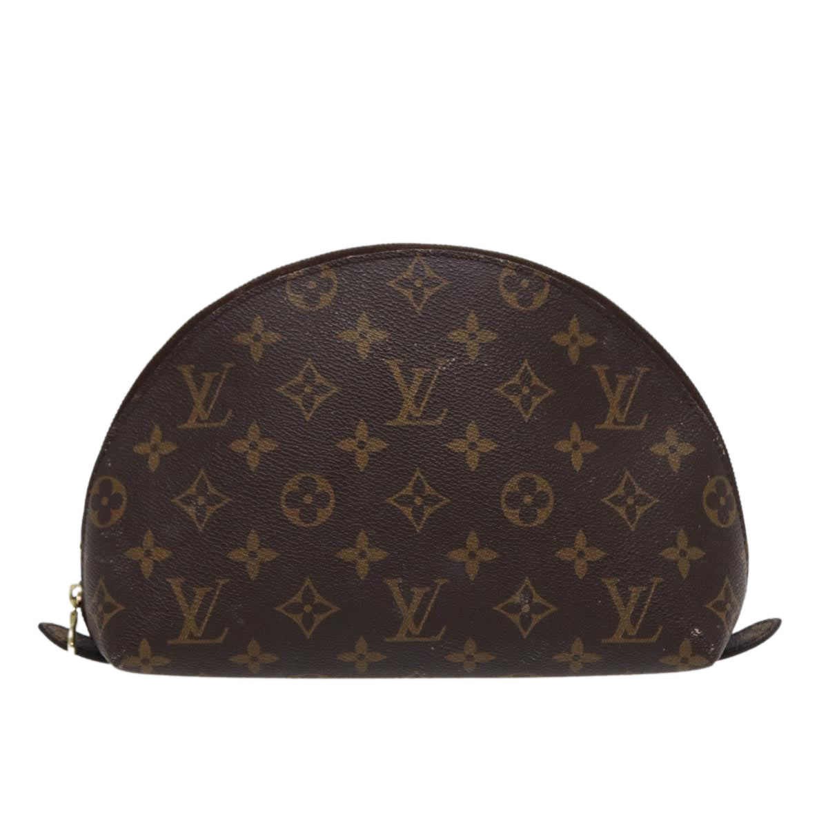 LOUIS VUITTON Monogram Trousse Demi Ronde Cosmetic Pouch M47520 LV Auth 88042