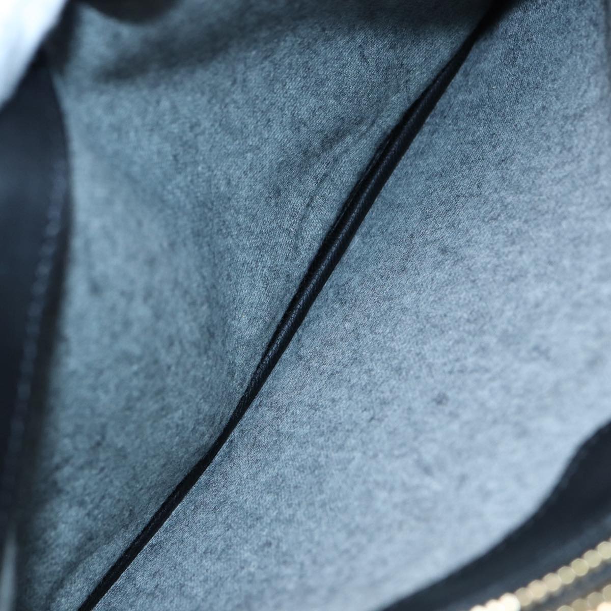 CELINE Trio Large Shoulder Bag Canvas Green Gold Auth 88114V