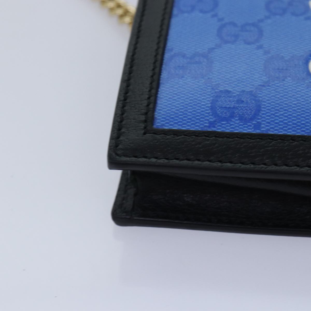 GUCCI GG Supreme Adidas Collaboration Chain Shoulder Wallet 621892 Auth 88144SAM