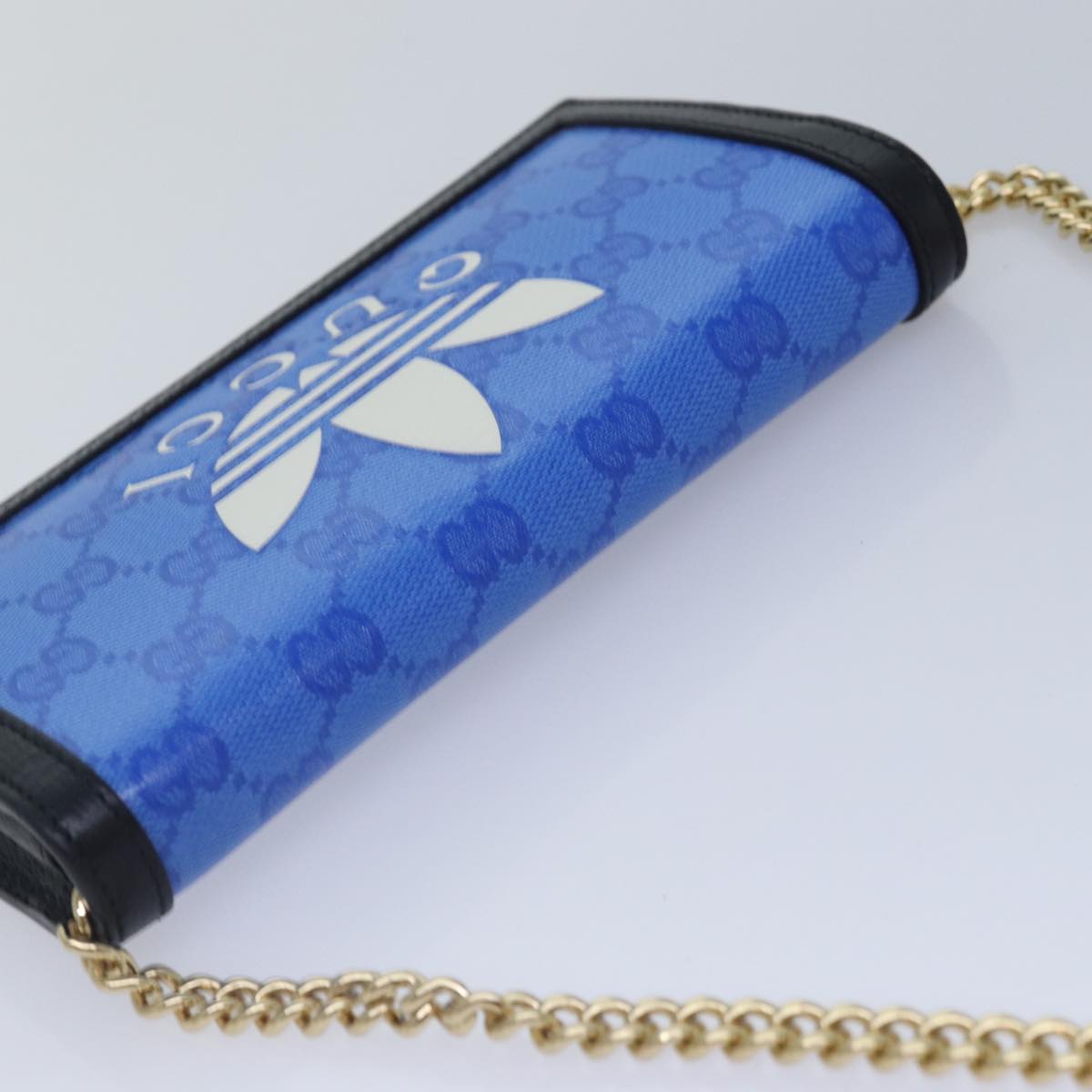 GUCCI GG Supreme Adidas Collaboration Chain Shoulder Wallet 621892 Auth 88144SAM