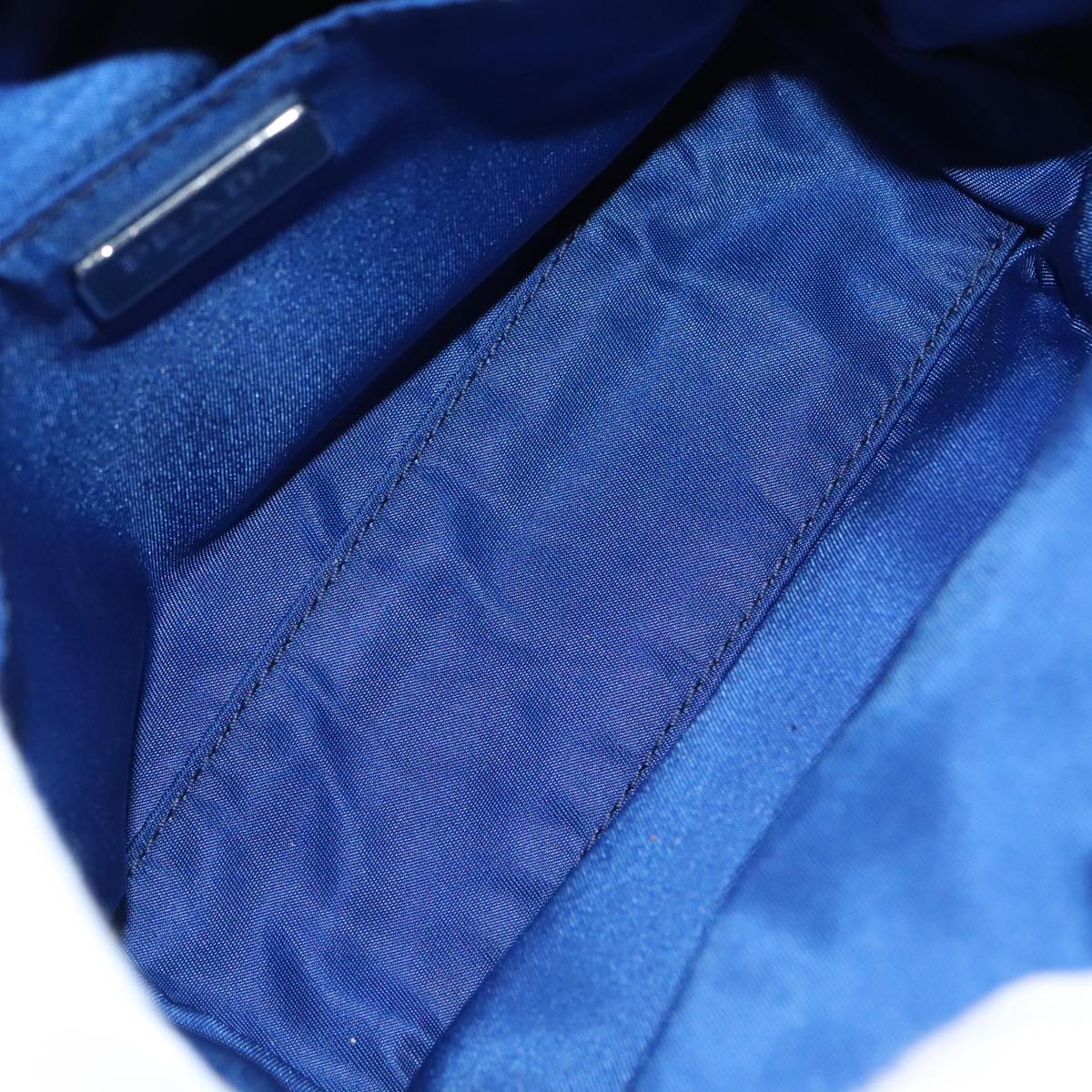 PRADA Pouch Nylon Blue Silver Auth 88220V